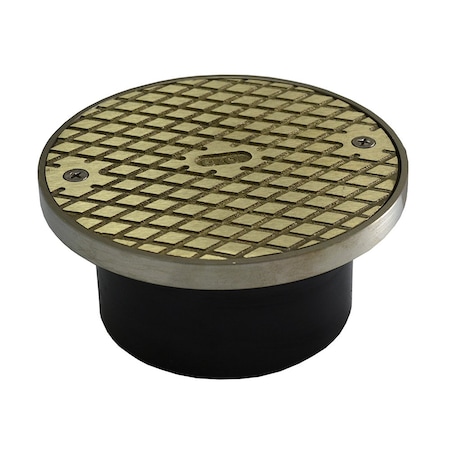 Jones Stephens 4in. ABS General Purpose Access Fitting with 6in. Nickel Bronze Cover with Ring C60047